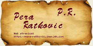 Pera Ratković vizit kartica